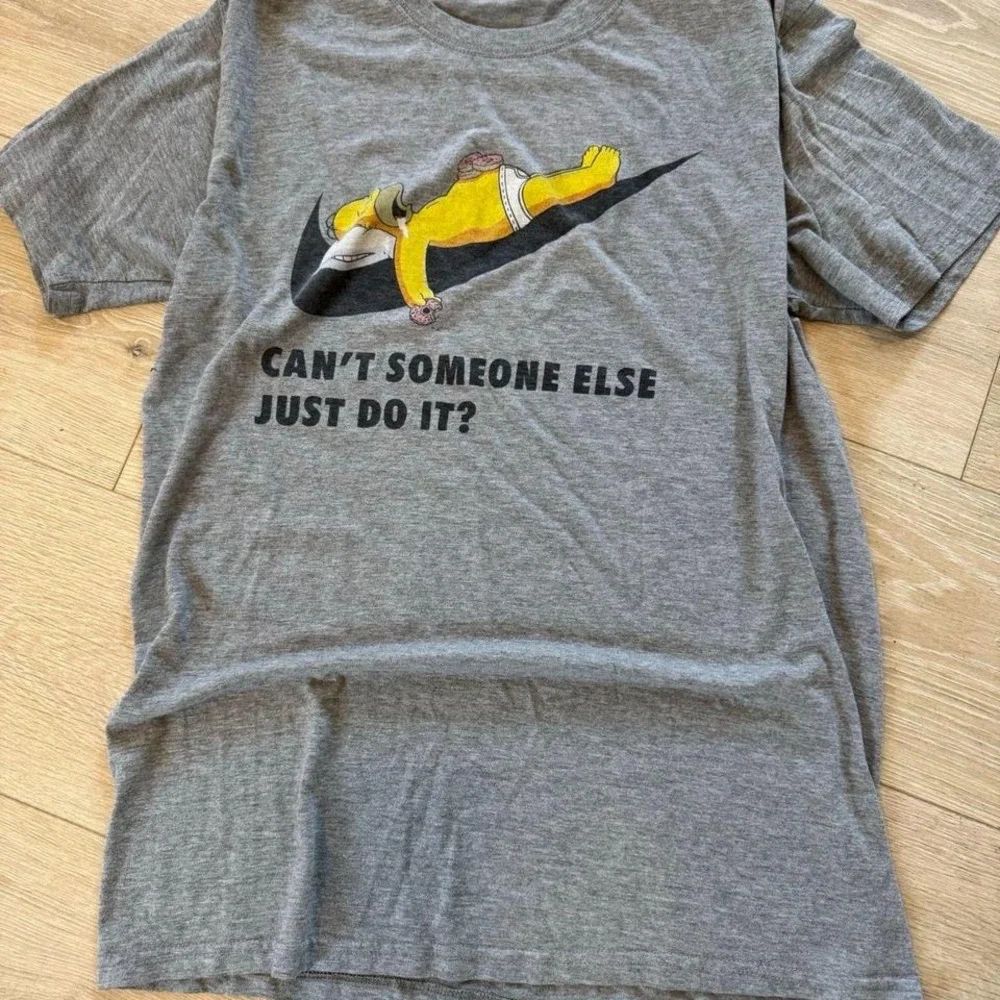 Homer Simpson Just Do It Parody Donut Meme Graphic Tee Gray XL